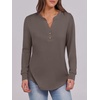 image:imageANRABESS Womens Fall Shirts Long Sleeve Henley Top Dressy Casual BlouseBrown