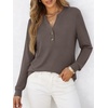 image:imageANRABESS Womens Fall Shirts Long Sleeve Henley Top Dressy Casual BlouseBrown