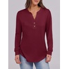 image:imageANRABESS Womens Fall Shirts Long Sleeve Henley Top Dressy Casual BlouseBurgundy