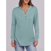 image:imageANRABESS Womens Fall Shirts Long Sleeve Henley Top Dressy Casual BlouseCadet Blue
