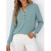 image:imageANRABESS Womens Fall Shirts Long Sleeve Henley Top Dressy Casual BlouseCadet Blue
