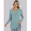 image:imageANRABESS Womens Fall Shirts Long Sleeve Henley Top Dressy Casual BlouseCadet Blue