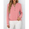image:imageANRABESS Womens Fall Shirts Long Sleeve Henley Top Dressy Casual BlouseCoral Pink