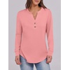 image:imageANRABESS Womens Fall Shirts Long Sleeve Henley Top Dressy Casual BlouseCoral Pink