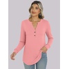 image:imageANRABESS Womens Fall Shirts Long Sleeve Henley Top Dressy Casual BlouseCoral Pink