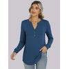 image:imageANRABESS Womens Fall Shirts Long Sleeve Henley Top Dressy Casual BlouseDark Blue
