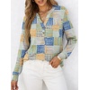 image:imageANRABESS Womens Fall Shirts Long Sleeve Henley Top Dressy Casual BlouseDeep Plaid  Blue