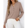 image:imageANRABESS Womens Fall Shirts Long Sleeve Henley Top Dressy Casual BlouseLight Brown