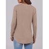 image:imageANRABESS Womens Fall Shirts Long Sleeve Henley Top Dressy Casual BlouseLight Brown