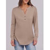 image:imageANRABESS Womens Fall Shirts Long Sleeve Henley Top Dressy Casual BlouseLight Brown