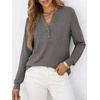 image:imageANRABESS Womens Fall Shirts Long Sleeve Henley Top Dressy Casual BlouseLight Taupe