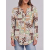 image:imageANRABESS Womens Fall Shirts Long Sleeve Henley Top Dressy Casual BlouseMix Color Block