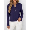image:imageANRABESS Womens Fall Shirts Long Sleeve Henley Top Dressy Casual BlouseNavy Blue