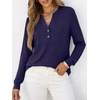 image:imageANRABESS Womens Fall Shirts Long Sleeve Henley Top Dressy Casual BlouseNavy Blue