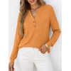 image:imageANRABESS Womens Fall Shirts Long Sleeve Henley Top Dressy Casual BlouseOrange