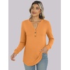 image:imageANRABESS Womens Fall Shirts Long Sleeve Henley Top Dressy Casual BlouseOrange
