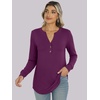 image:imageANRABESS Womens Fall Shirts Long Sleeve Henley Top Dressy Casual BlousePurple