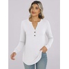 image:imageANRABESS Womens Fall Shirts Long Sleeve Henley Top Dressy Casual BlouseWhite