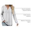 image:imageANRABESS Womens Fall Shirts Long Sleeve Henley Top Dressy Casual BlouseWhite Grey Strip