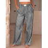 image:imageANRABESS Womens Gingham Striped Ruffle Hem PantsBlack White Plaid
