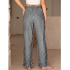 image:imageANRABESS Womens Gingham Striped Ruffle Hem PantsBlack White Plaid