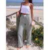 image:imageANRABESS Womens Gingham Striped Ruffle Hem PantsBlack White Stripe