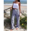 image:imageANRABESS Womens Gingham Striped Ruffle Hem PantsBlue White Plaid