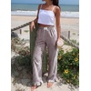 image:imageANRABESS Womens Gingham Striped Ruffle Hem PantsBrown White Plaid