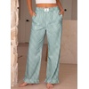 image:imageANRABESS Womens Gingham Striped Ruffle Hem PantsGreen White Plaid