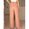 image:imageANRABESS Womens Gingham Striped Ruffle Hem PantsOrange White Plaid