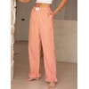 image:imageANRABESS Womens Gingham Striped Ruffle Hem PantsOrange White Plaid