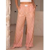 image:imageANRABESS Womens Gingham Striped Ruffle Hem PantsOrange White Plaid