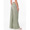 image:imageANRABESS Womens Gingham Striped Wide Leg Palazzo Lounge Pants with PocketsArmy Green Plaid