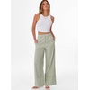 image:imageANRABESS Womens Gingham Striped Wide Leg Palazzo Lounge Pants with PocketsArmy Green Plaid
