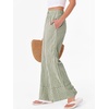 image:imageANRABESS Womens Gingham Striped Wide Leg Palazzo Lounge Pants with PocketsArmy Green Plaid