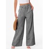 image:imageANRABESS Womens Gingham Striped Wide Leg Palazzo Lounge Pants with PocketsBlack Plaid