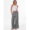 image:imageANRABESS Womens Gingham Striped Wide Leg Palazzo Lounge Pants with PocketsBlack Plaid