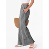 image:imageANRABESS Womens Gingham Striped Wide Leg Palazzo Lounge Pants with PocketsBlack Plaid