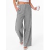 image:imageANRABESS Womens Gingham Striped Wide Leg Palazzo Lounge Pants with PocketsBlack Stripe