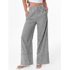 image:imageANRABESS Womens Gingham Striped Wide Leg Palazzo Lounge Pants with PocketsBlack Stripe
