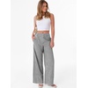 image:imageANRABESS Womens Gingham Striped Wide Leg Palazzo Lounge Pants with PocketsBlack Stripe