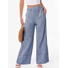 image:imageANRABESS Womens Gingham Striped Wide Leg Palazzo Lounge Pants with PocketsBlue Plaid