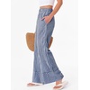 image:imageANRABESS Womens Gingham Striped Wide Leg Palazzo Lounge Pants with PocketsBlue Plaid