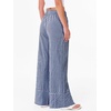 image:imageANRABESS Womens Gingham Striped Wide Leg Palazzo Lounge Pants with PocketsBlue Plaid