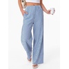 image:imageANRABESS Womens Gingham Striped Wide Leg Palazzo Lounge Pants with PocketsBlue Stripe