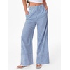 image:imageANRABESS Womens Gingham Striped Wide Leg Palazzo Lounge Pants with PocketsBlue Stripe