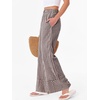 image:imageANRABESS Womens Gingham Striped Wide Leg Palazzo Lounge Pants with PocketsBrown Plaid