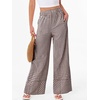 image:imageANRABESS Womens Gingham Striped Wide Leg Palazzo Lounge Pants with PocketsBrown Plaid