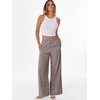 image:imageANRABESS Womens Gingham Striped Wide Leg Palazzo Lounge Pants with PocketsBrown Plaid