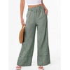 image:imageANRABESS Womens Gingham Striped Wide Leg Palazzo Lounge Pants with PocketsDeep Green Plaid